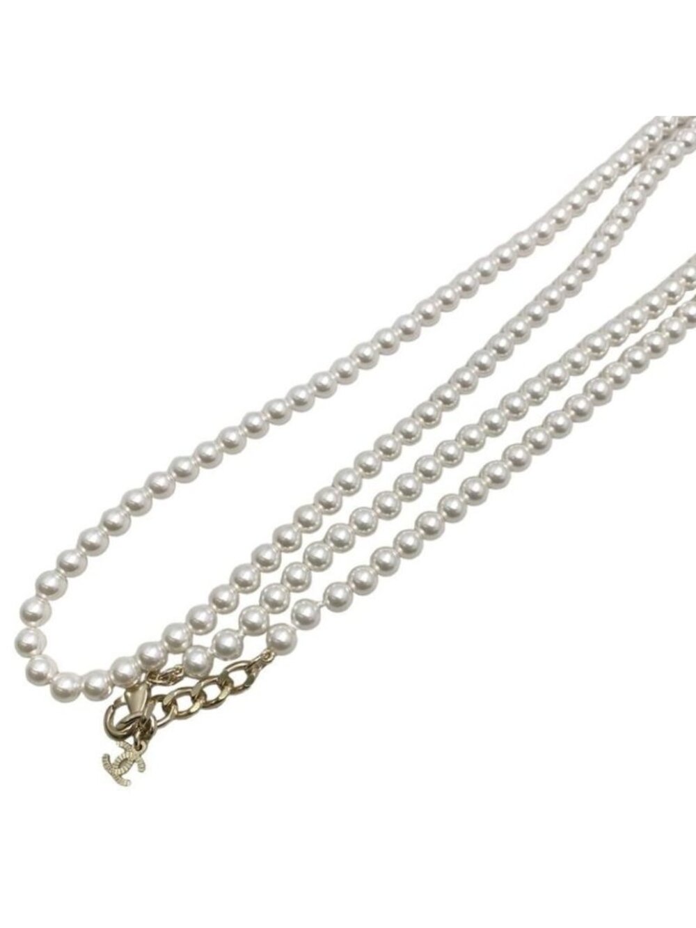 Chanel Long Necklace Coco Mark Rhinestone Pearl 2024 Gold Hardware - Picture 5 of 6